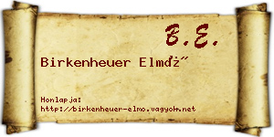 Birkenheuer Elmó névjegykártya
